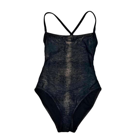 Vince Camuto Snakeskin One-Piece Swimsuit Womens sz 6 Metallic Foil - Picture 10 of 10